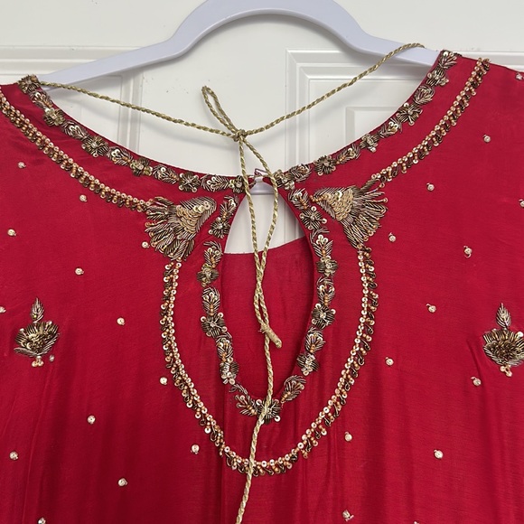 3pc Pakistani red shaadi suit/dress - Picture 9 of 17